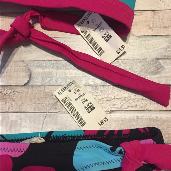 NWT Aeropostale Hawaiian Tropical Floral Bikini - Picture 2 of 5